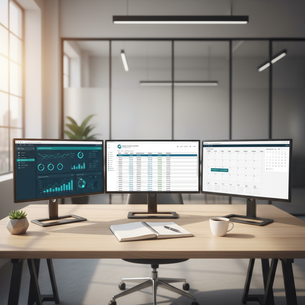Workspace com dashboards de gestão